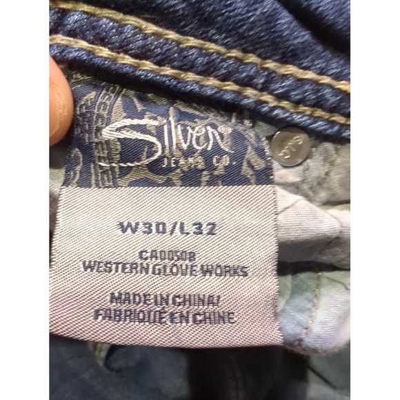 Silver Jeans Womens Suki Surplus Selvedge Blue Denim Jeans Y2K Size 30X32 - Picture 8 of 10